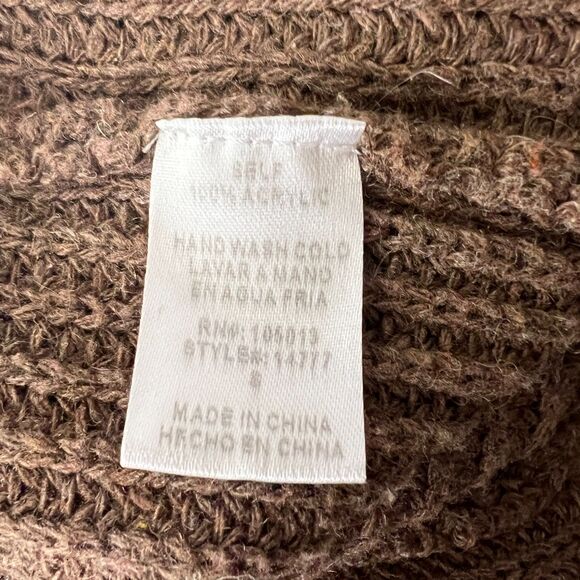 Andree by Unit Sweater Women Small Brown Open Front Knit Cardigan Pockets L/S - Picture 6 of 12